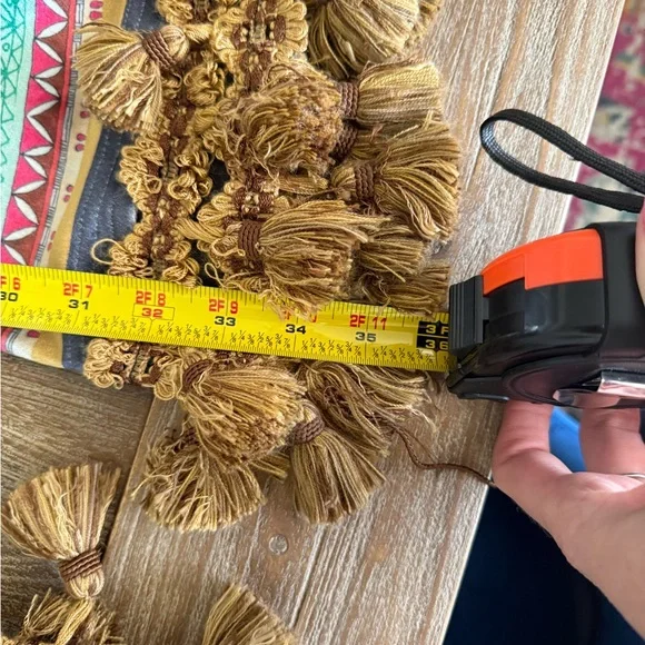 Brown flare Pants with Coral & Turquoise Accents and tassels. Music festivals - Picture 7 of 7